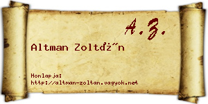 Altman Zoltán névjegykártya