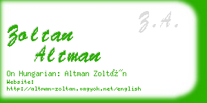 zoltan altman business card
